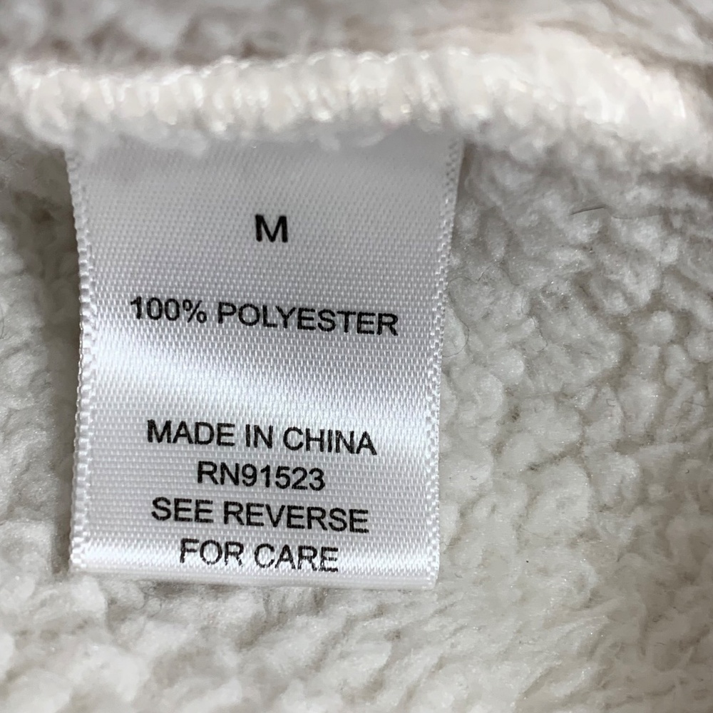 Jaclyn Intimates Women's Fleece Jacket Size M White Button Front Cozy Sherpa 100 - Picture 6 of 7